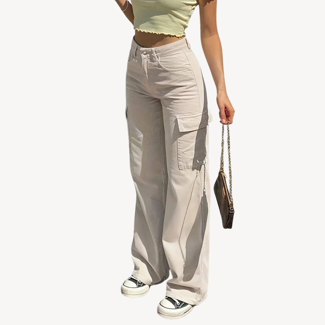 Womens Cargo Pants High-Waisted Relaxed Fit