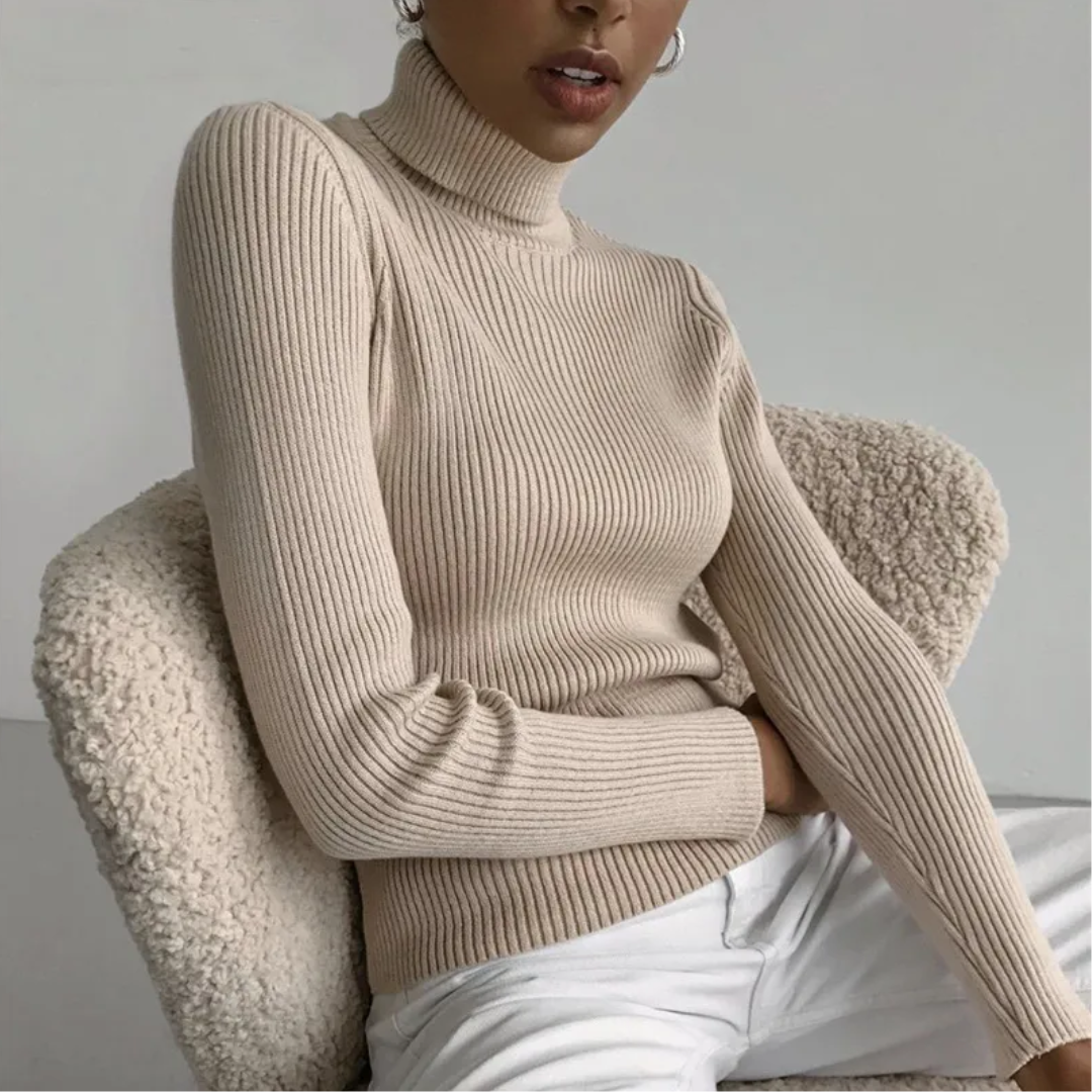 Womens Cashmere Turtleneck Sweater Winter-Ready Fit