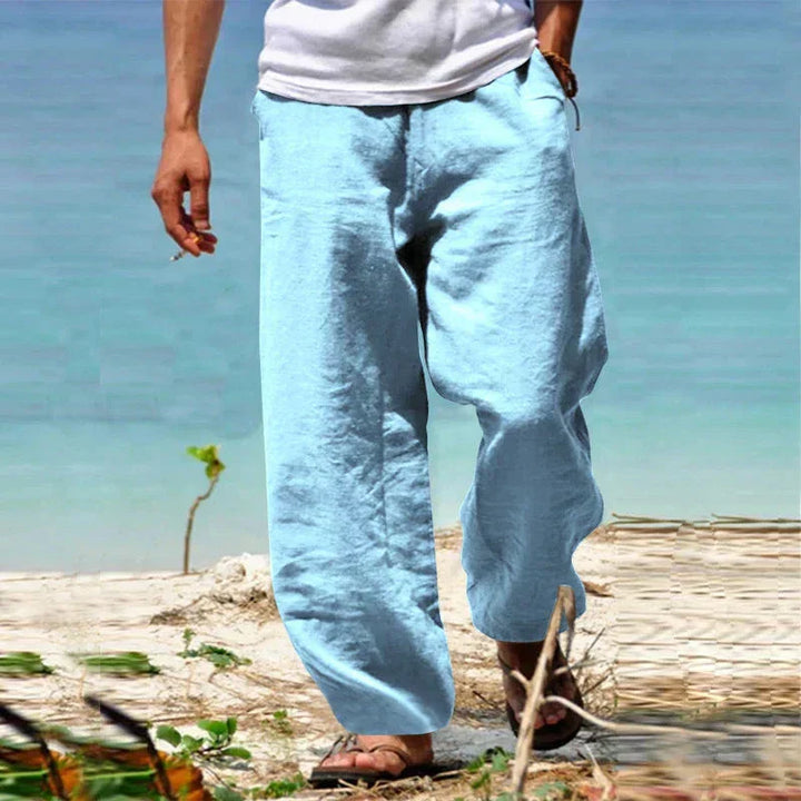 Mens Linen Pants Breathable Durable Classic Fit