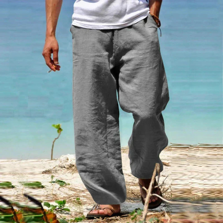 Mens Linen Pants Breathable Durable Classic Fit