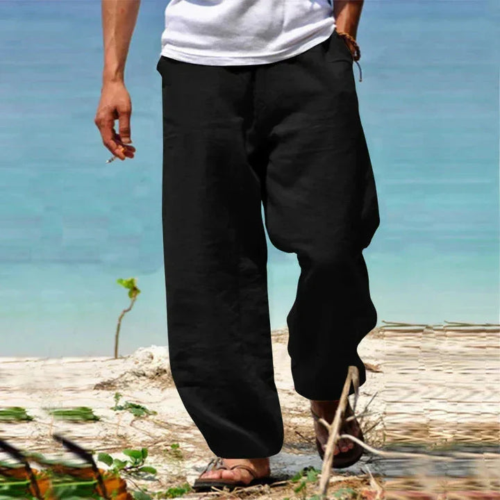 Mens Linen Pants Breathable Durable Classic Fit