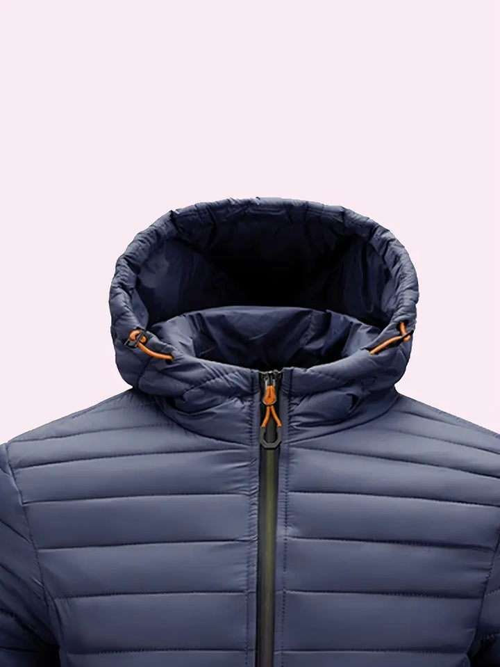 Womens Quilted Puffer Jacket Hooded Full Zip