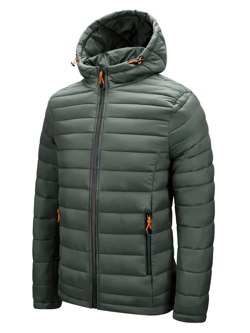Womens Quilted Puffer Jacket Hooded Full Zip