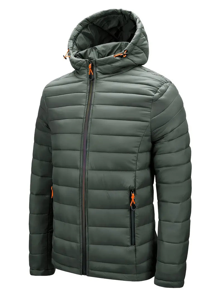 Womens Quilted Puffer Jacket Hooded Full Zip