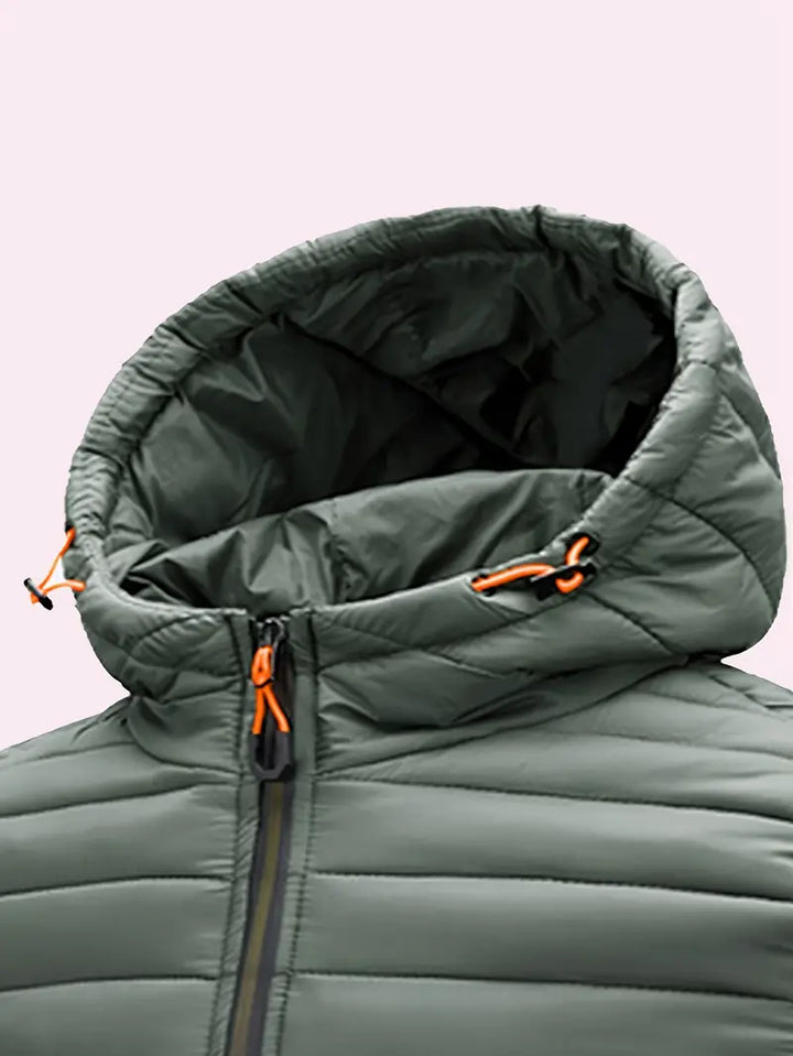 Womens Quilted Puffer Jacket Hooded Full Zip