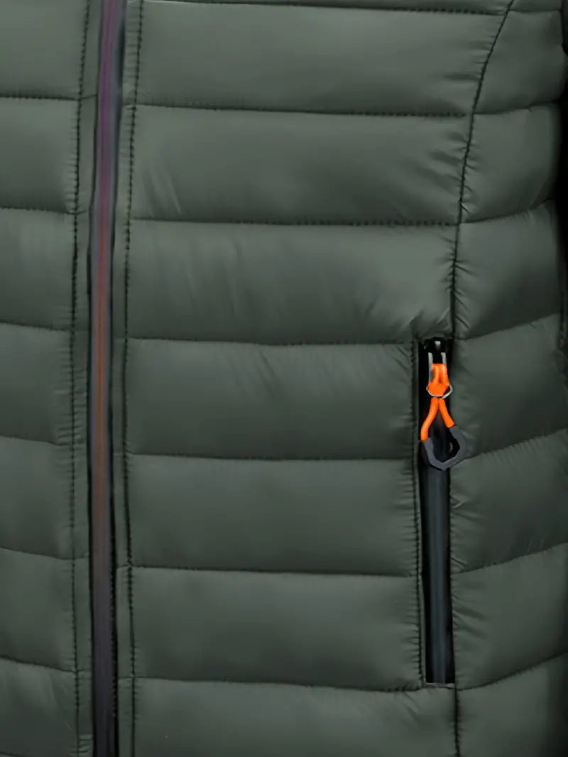 Womens Quilted Puffer Jacket Hooded Full Zip