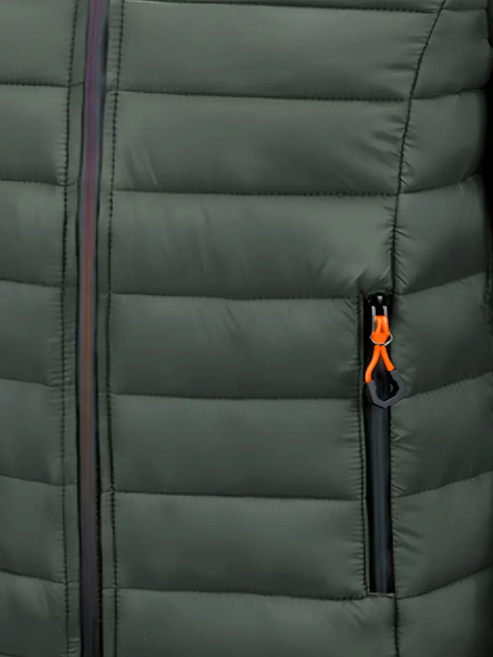 Womens Quilted Puffer Jacket Hooded Full Zip