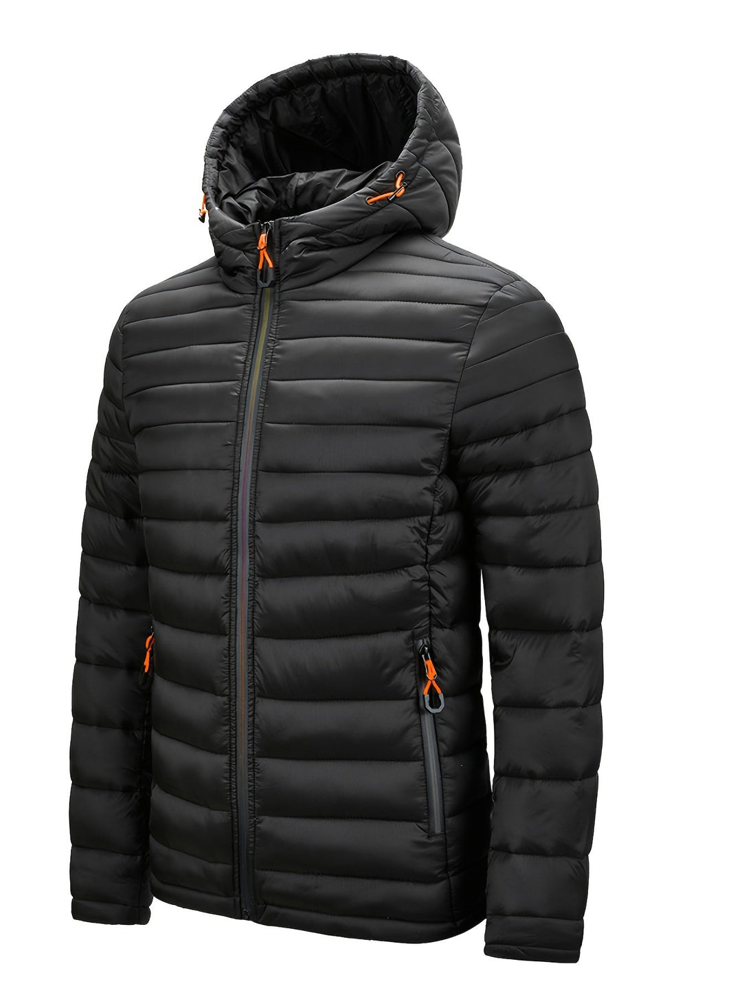 Womens Quilted Puffer Jacket Hooded Full Zip