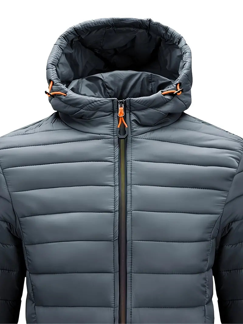 Womens Quilted Puffer Jacket Hooded Full Zip