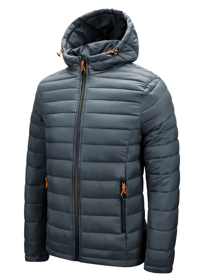 Womens Quilted Puffer Jacket Hooded Full Zip