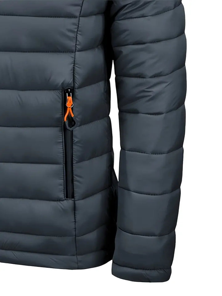 Womens Quilted Puffer Jacket Hooded Full Zip