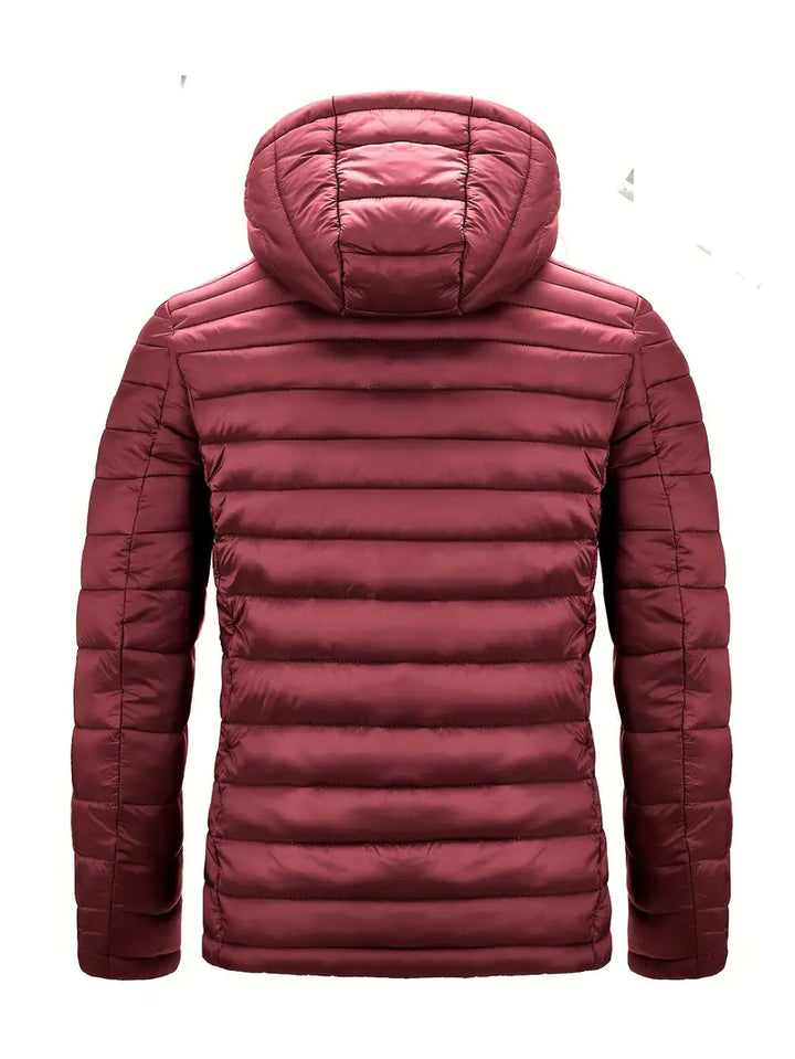 Womens Quilted Puffer Jacket Hooded Full Zip