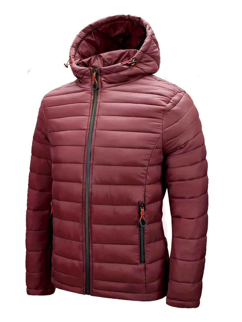Womens Quilted Puffer Jacket Hooded Full Zip