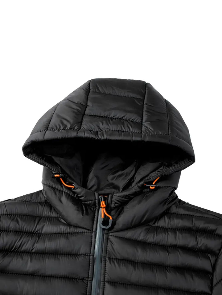 Womens Quilted Puffer Jacket Hooded Full Zip