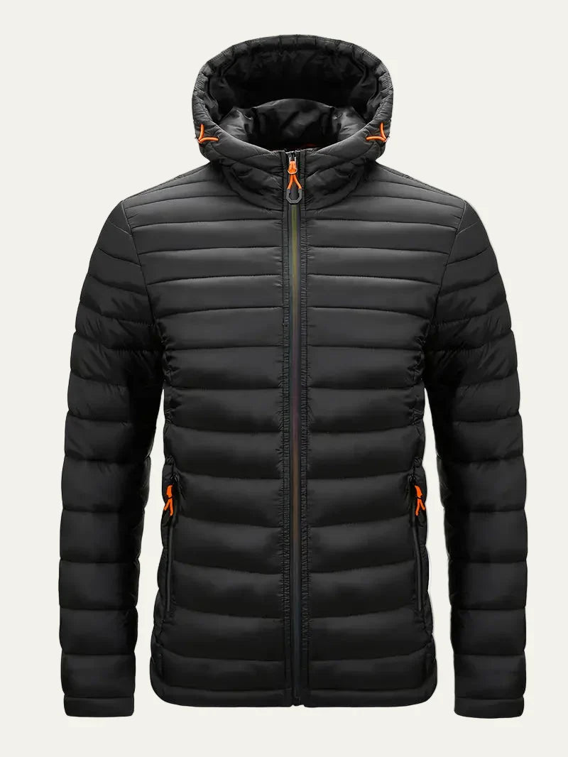 Womens Quilted Puffer Jacket Hooded Full Zip - BritishMode
