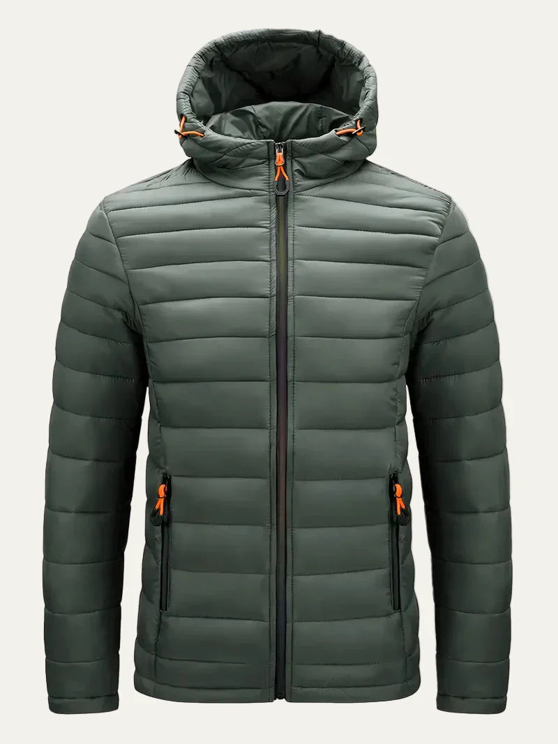 Womens Quilted Puffer Jacket Hooded Full Zip