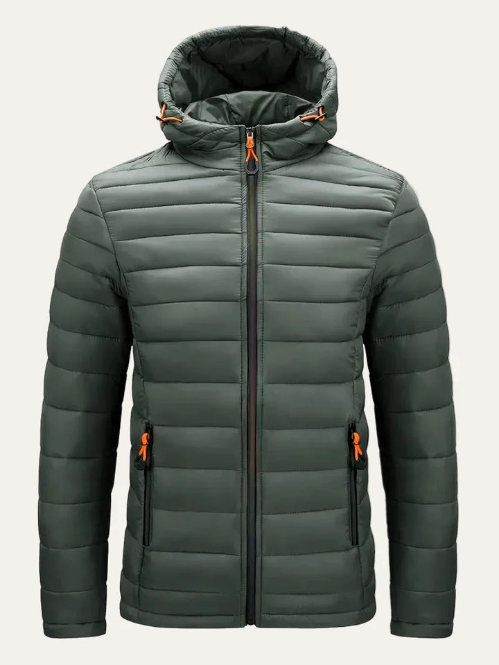 Womens Quilted Puffer Jacket Hooded Full Zip