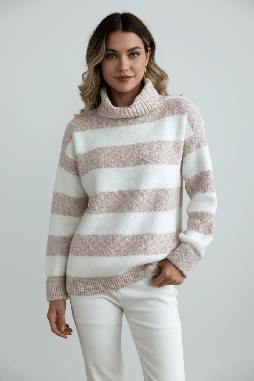 Womens Knit Sweater Crew Neck Warm Fit - BritishMode