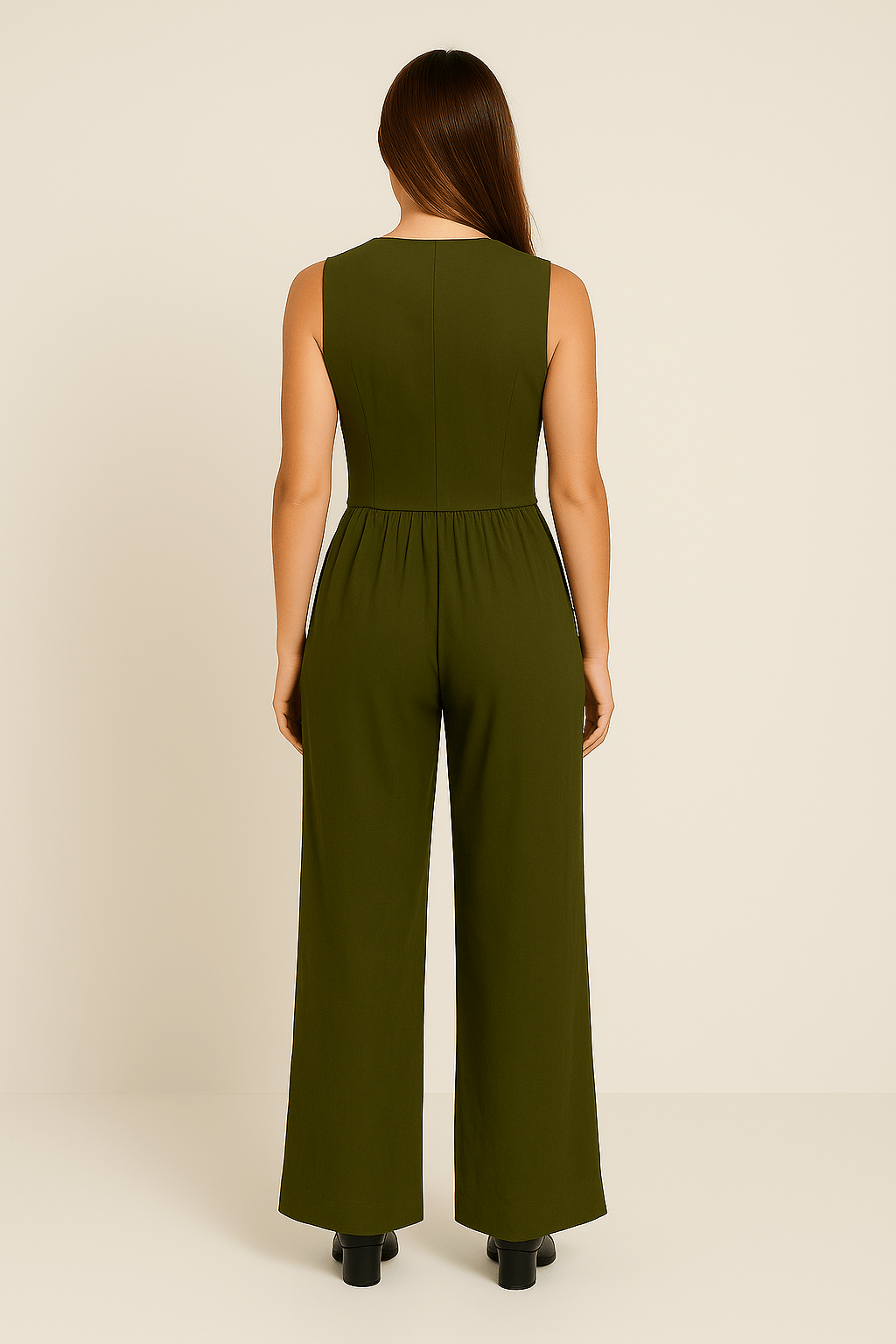 Womens Linen Vest and Wide-Leg Trousers Set
