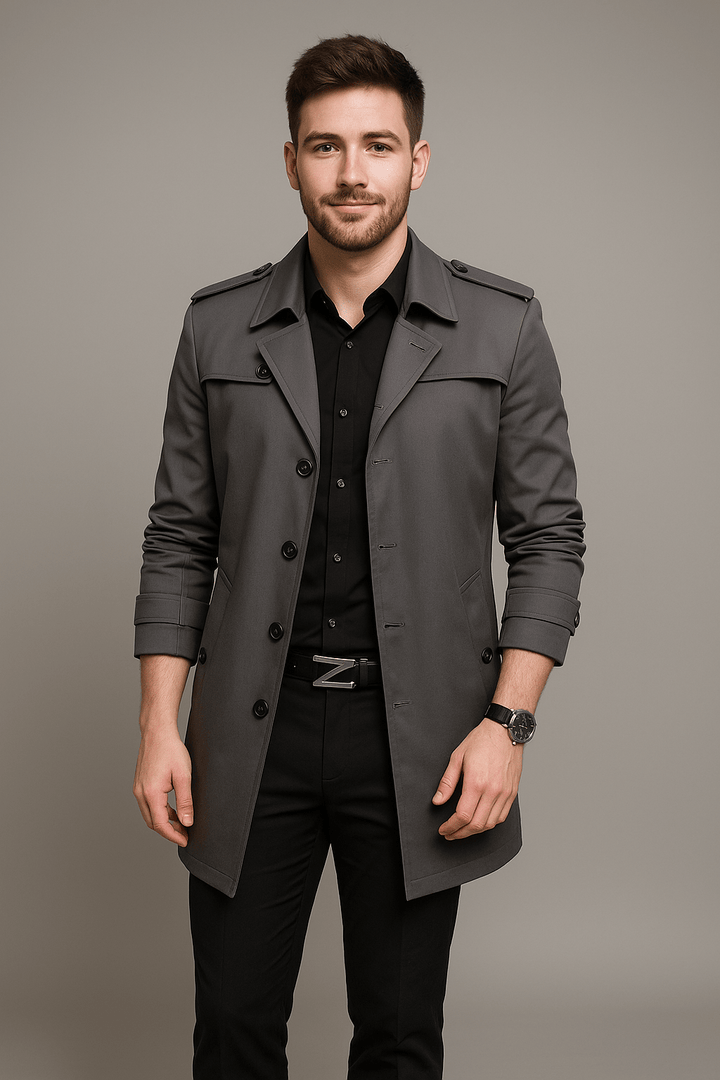 Womens Structured Trench Coat Tailored Fit