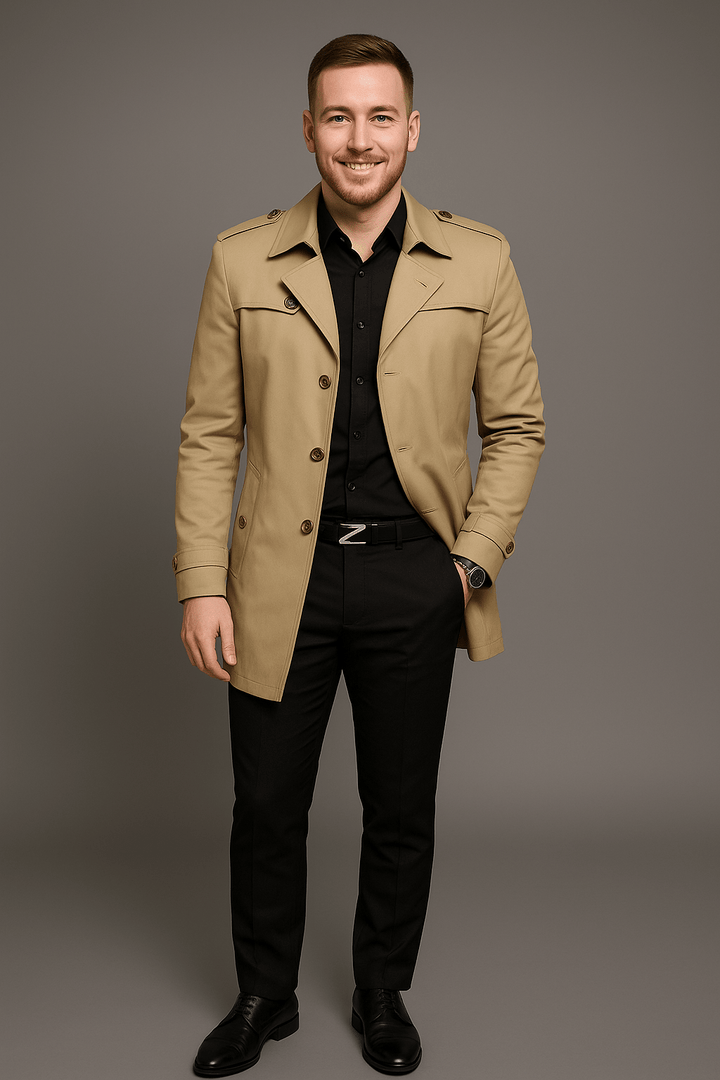 Womens Structured Trench Coat Tailored Fit