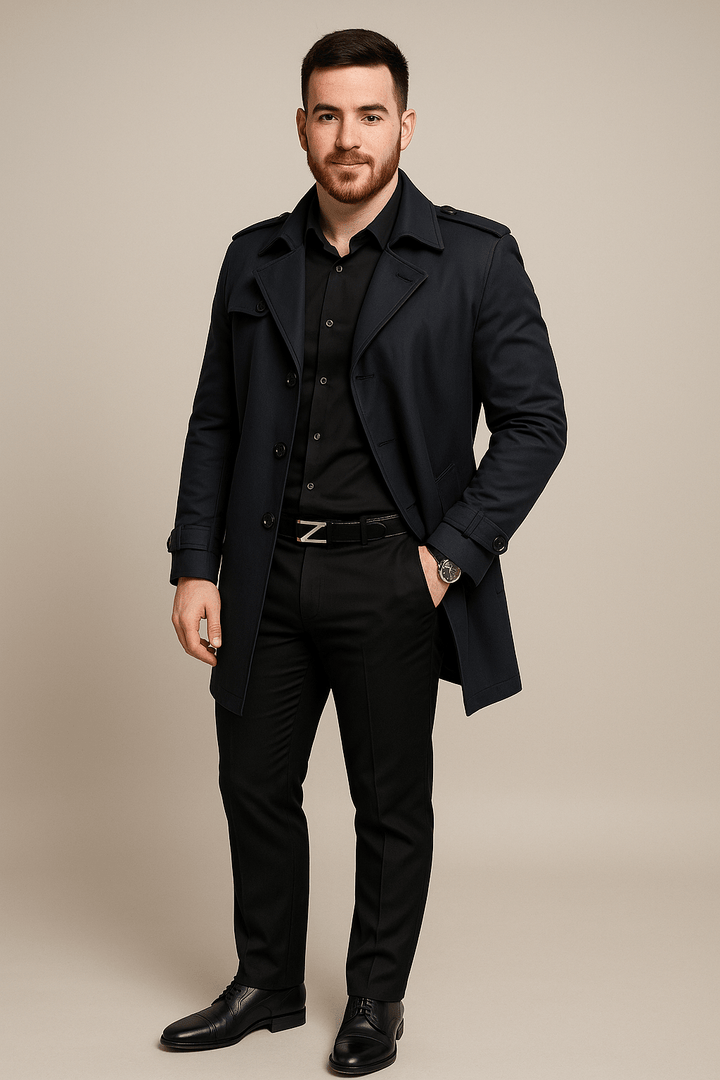 Womens Structured Trench Coat Tailored Fit - BritishMode