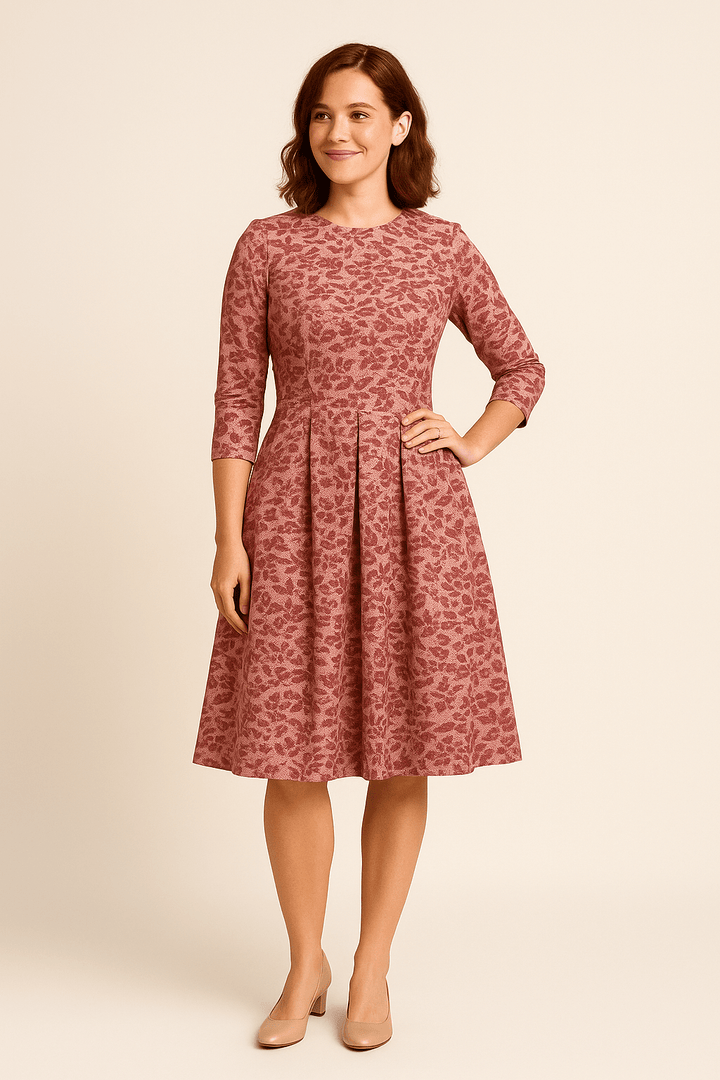 Womens A-Line Knee-Length Dress Floral Pattern