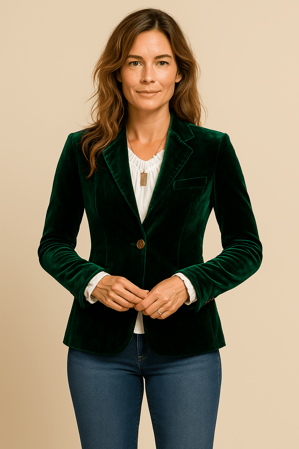 Womens Velvet Jacket Relaxed Fit