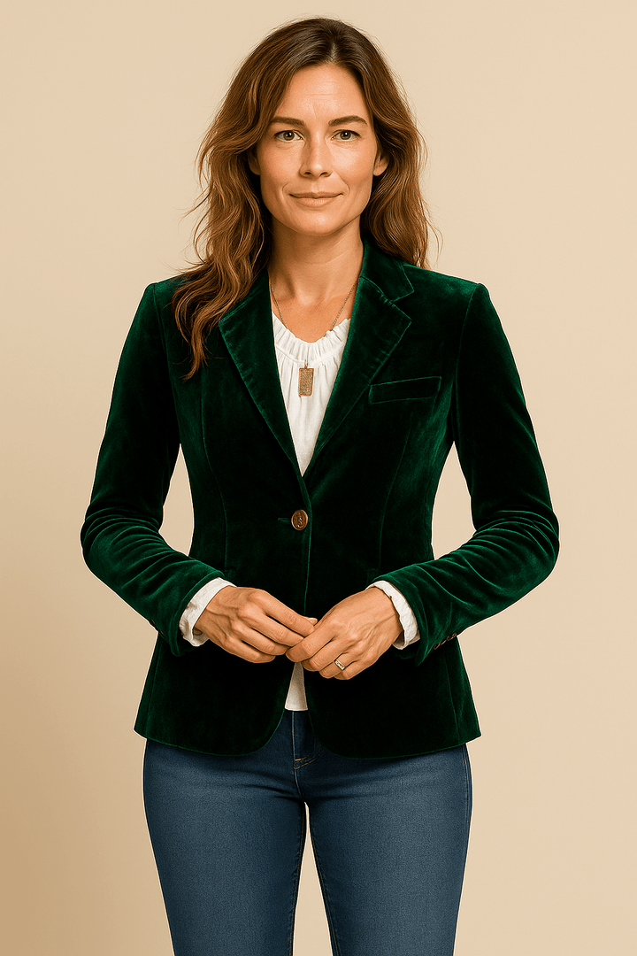 Womens Velvet Jacket Relaxed Fit