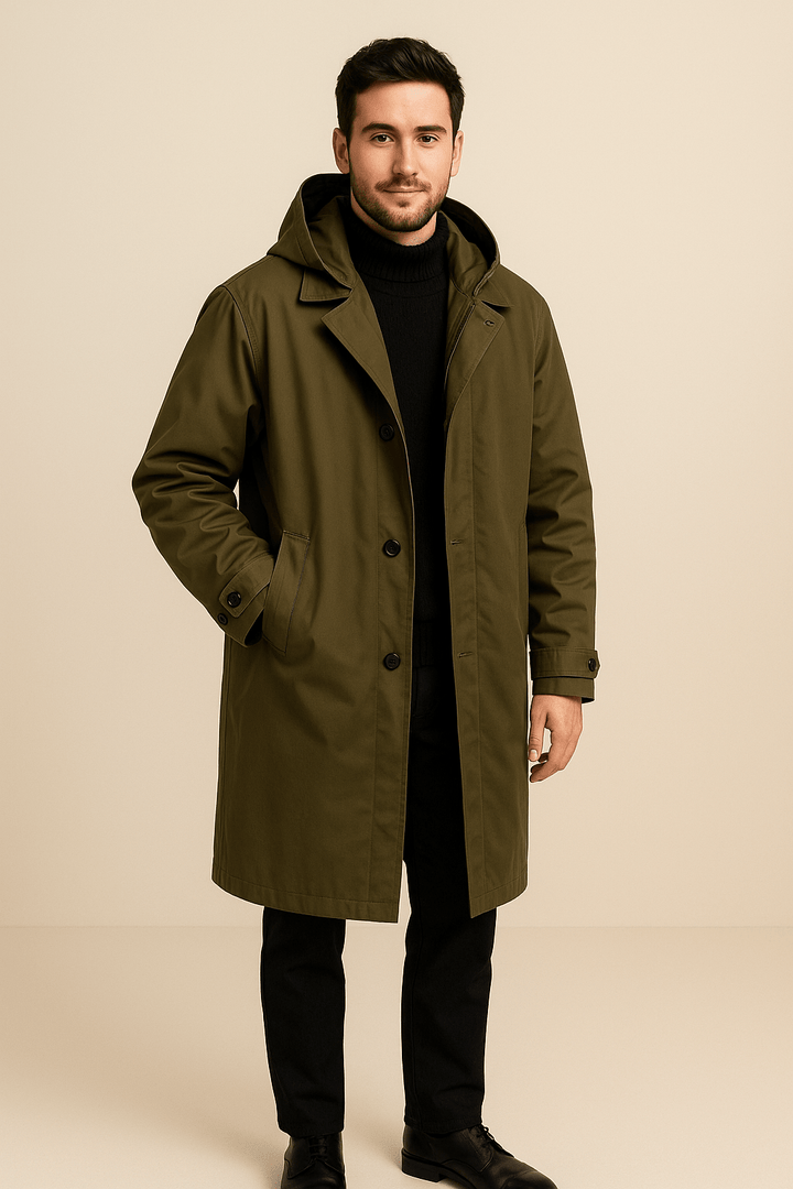 Womens Trench Coat Wool Blend Tailored Fit