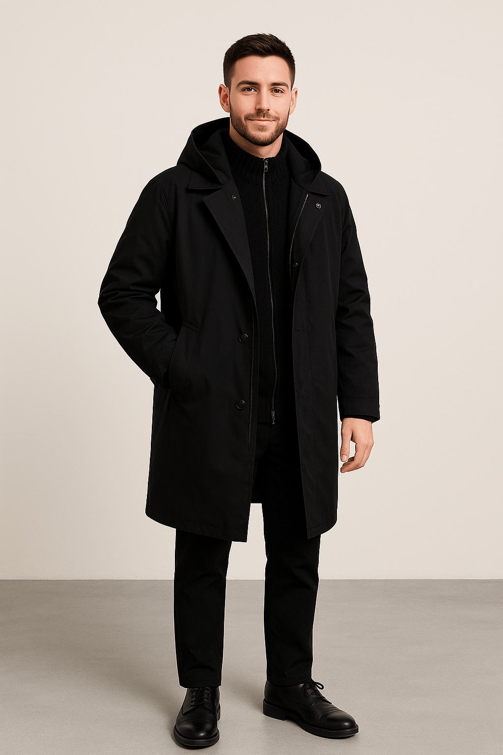 Womens Trench Coat Wool Blend Tailored Fit - BritishMode