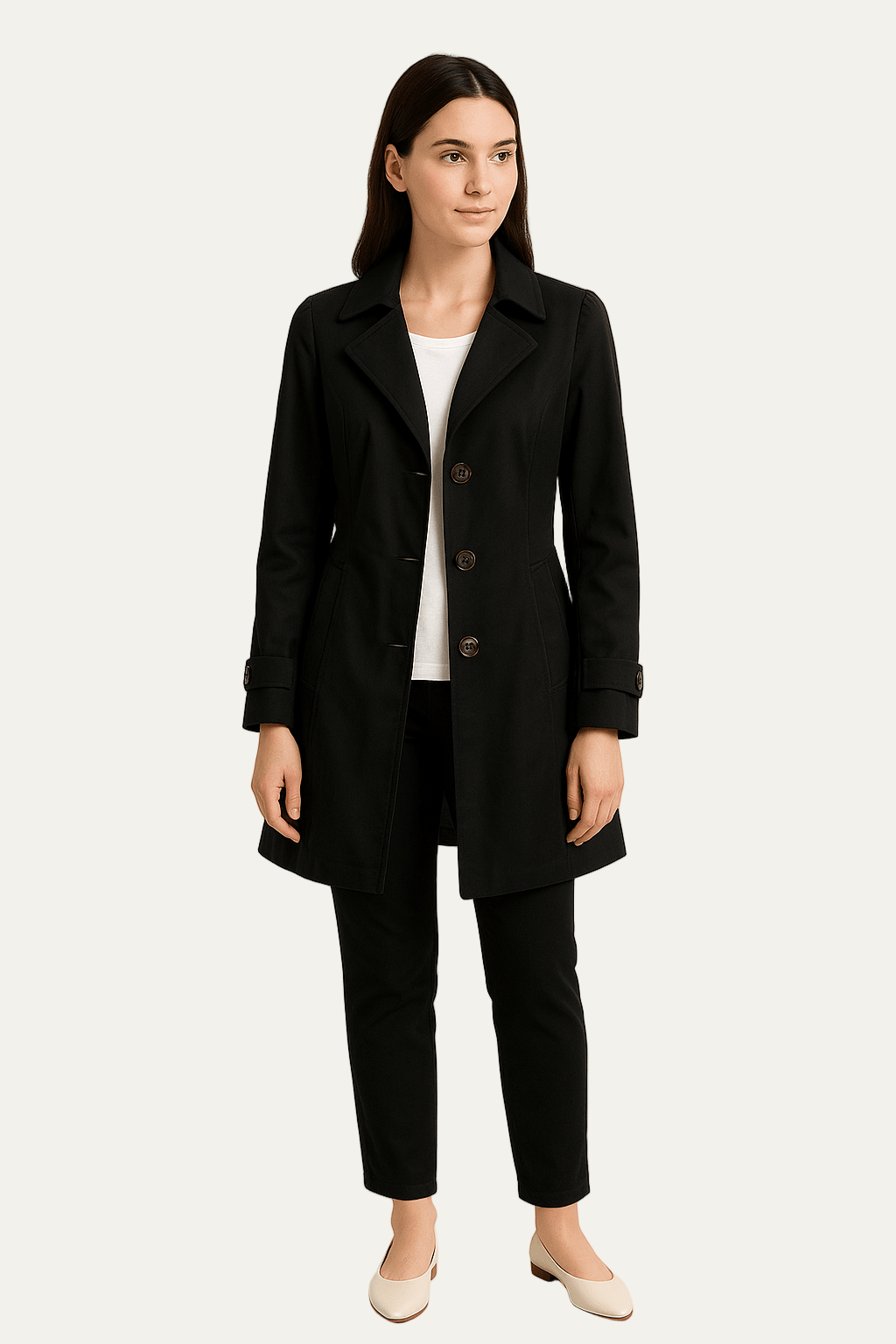 Womens Trench Coat Classic Single Breasted Fit - BritishMode