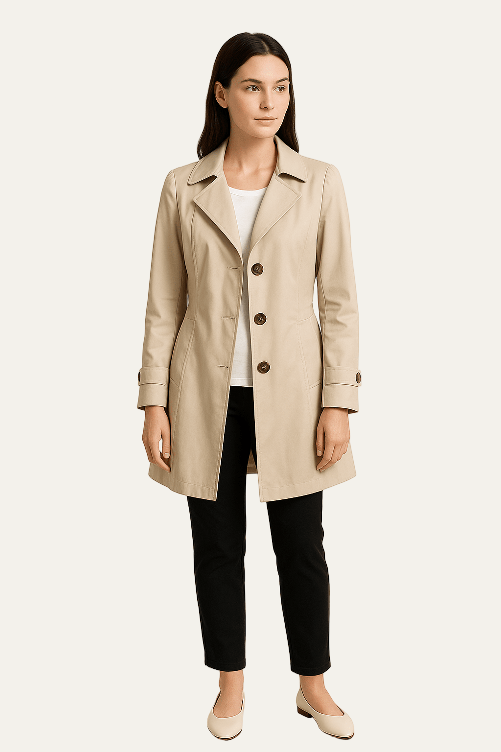 Womens Trench Coat Classic Single Breasted Fit