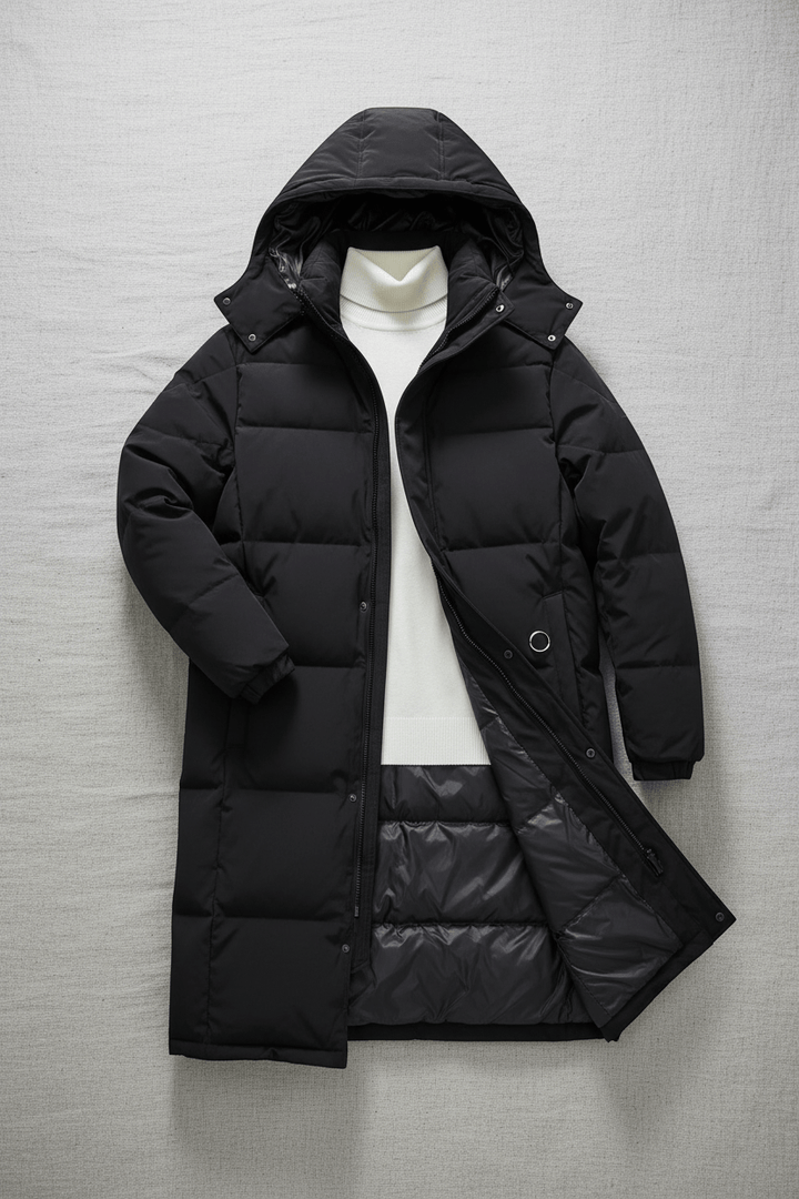 Womens Long Quilted Puffer Coat Insulated Warm Fit
