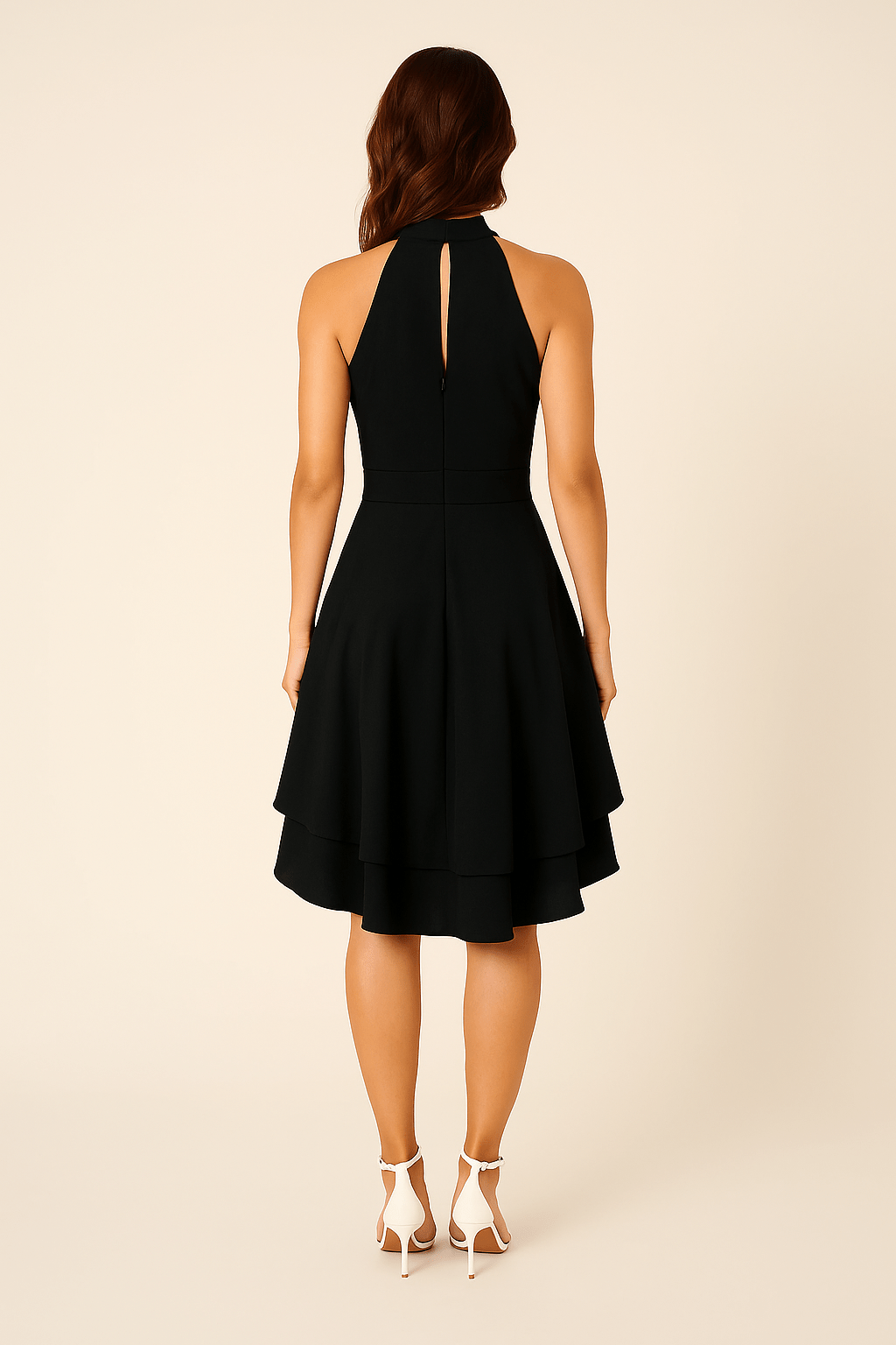 Womens Sleeveless Dress Halter Neck Fit