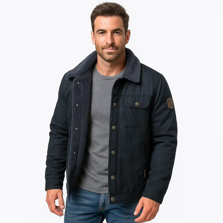 Mens Utility Jacket Sherpa Lined Relaxed Fit - BritishMode