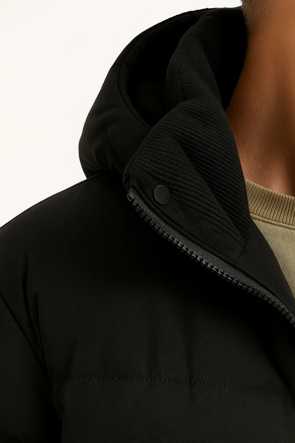 Mens Quilted Puffer Jacket Hooded Insulated Fit