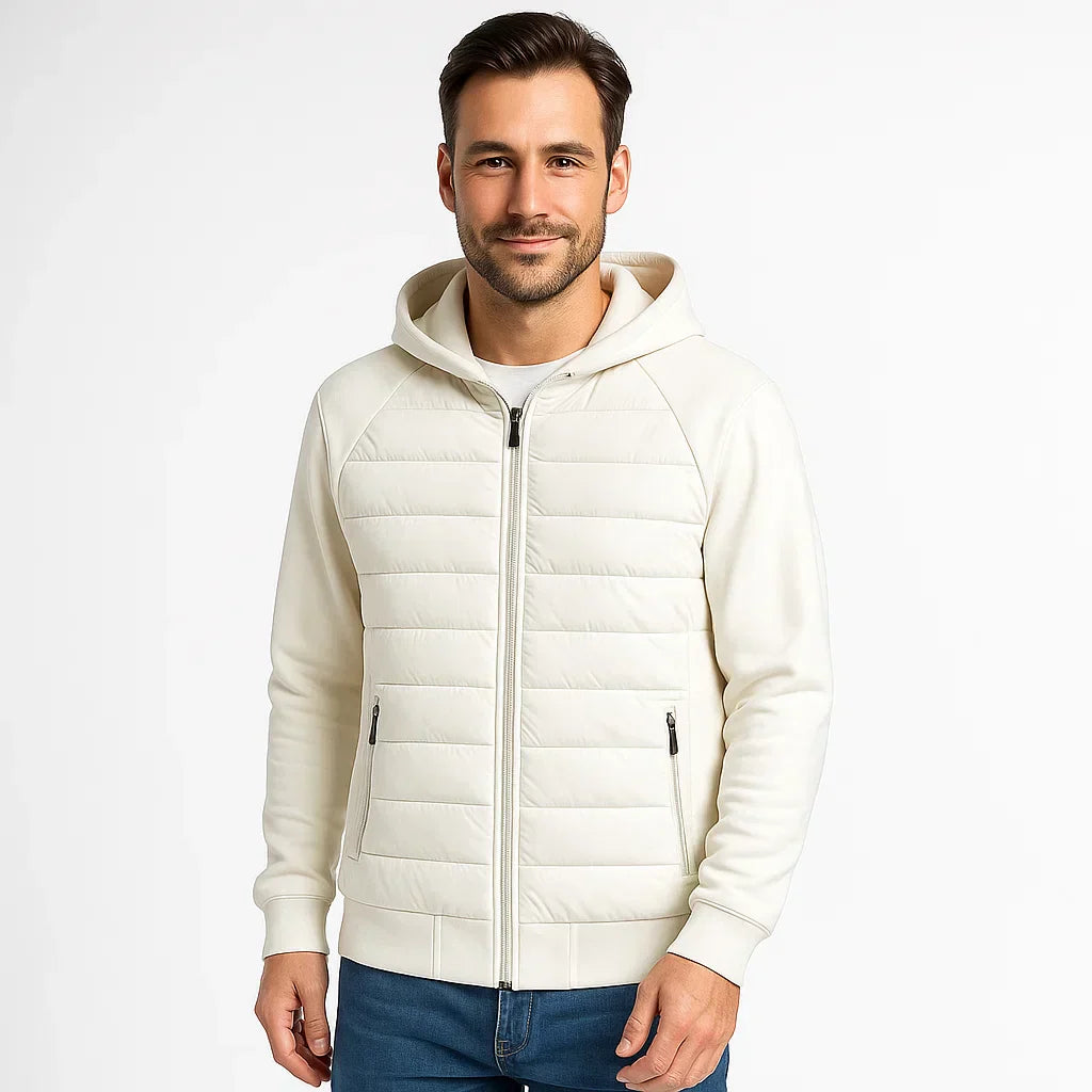 Mens Quilted Hybrid Jacket with Hood - BritishMode