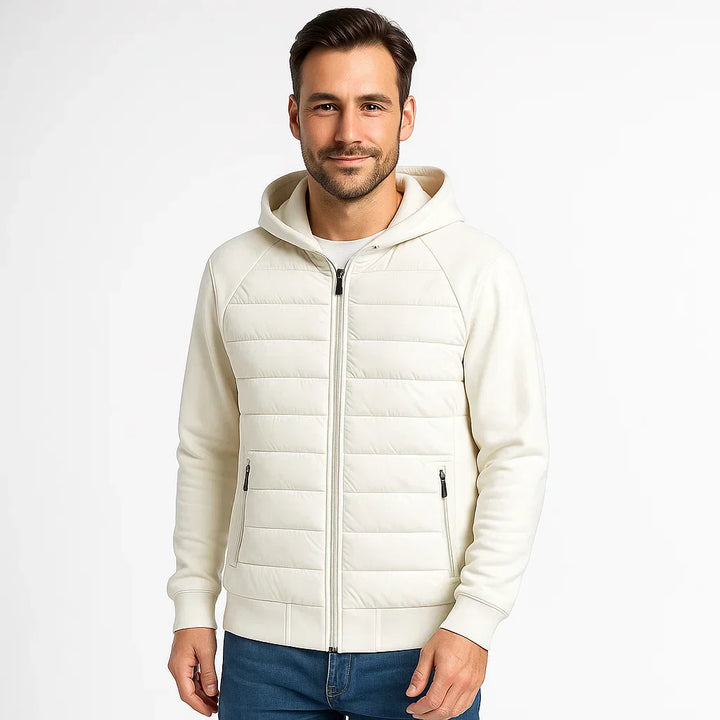 Mens Quilted Hybrid Jacket with Hood - BritishMode