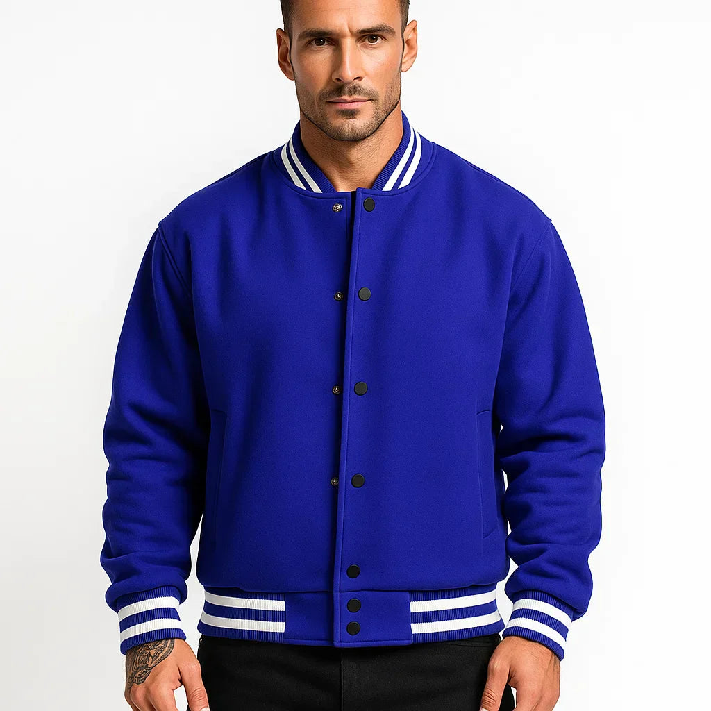 Men’s Classic Varsity Snap Jacket - BritishMode