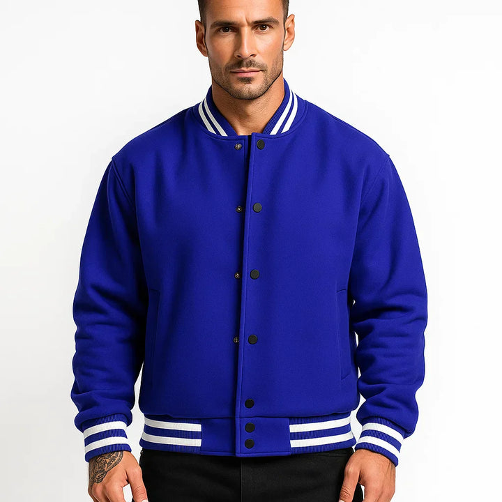 Men’s Classic Varsity Snap Jacket - BritishMode