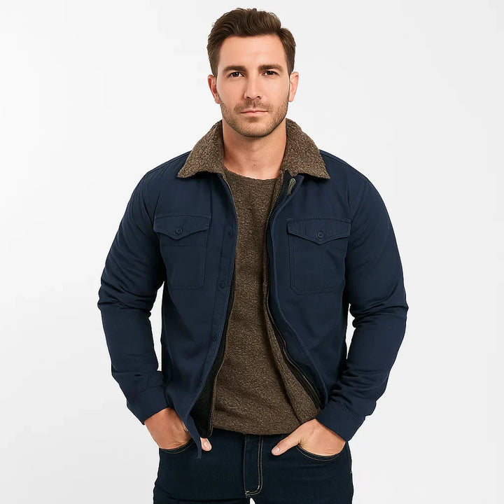 Mens Workwear Jacket with Sherpa Collar - BritishMode