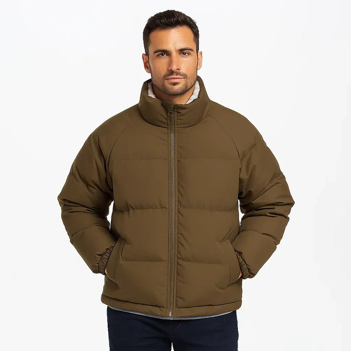 Mens Puffer Jacket Fleece Lined Oversized Fit - BritishMode
