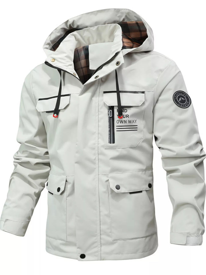 Unisex Waterproof Hooded Parka Jacket Large Size