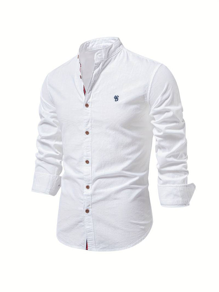 Mens Long-Sleeve Button-Down Shirt Cotton Regular Fit