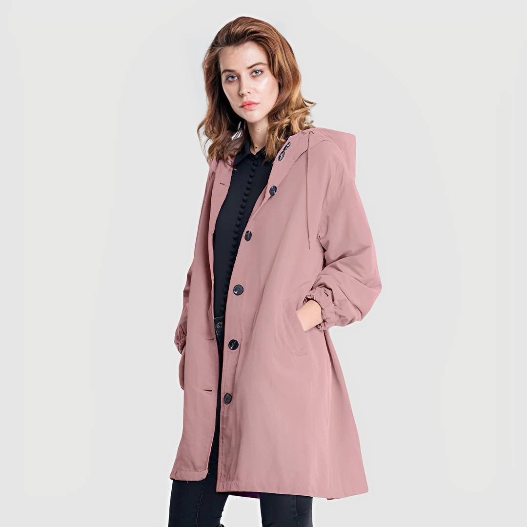 Womens Waterproof Raincoat with Hood Classic Fit