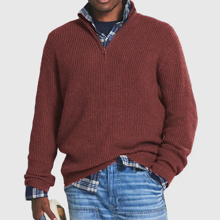 Mens Cashmere Zip-Up Sweater Regular Fit - BritishMode