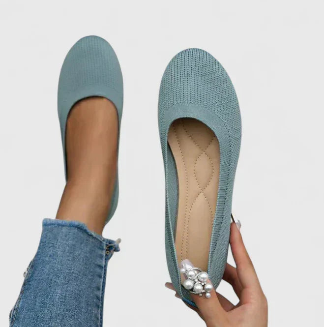 Womens Orthopedic Knit Ballet Flats Slip-On