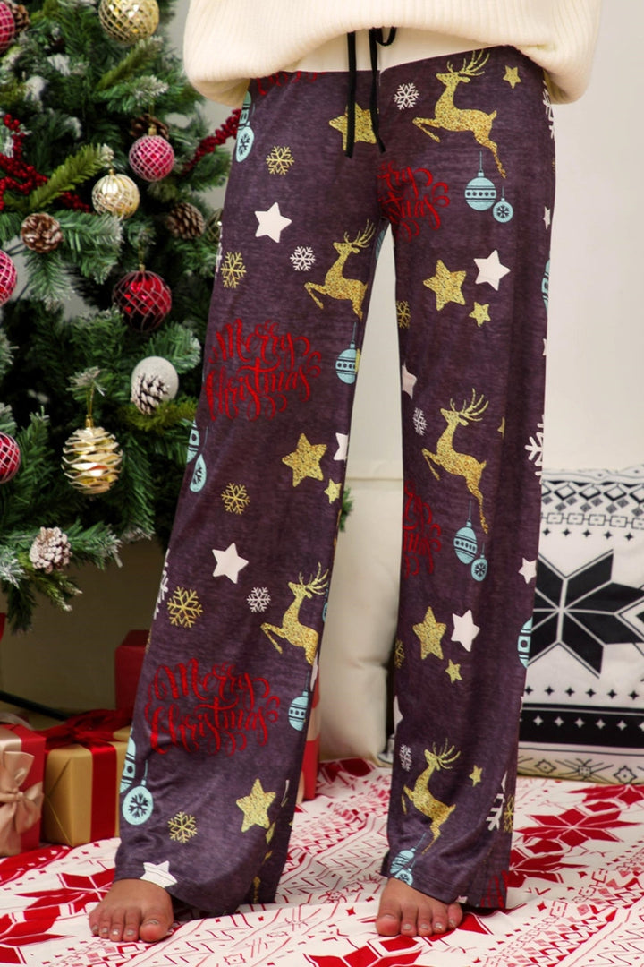 Womens Straight Leg Pants Printed Design