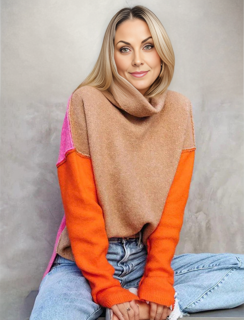Womens Turtleneck Sweater Knit Cozy Fit